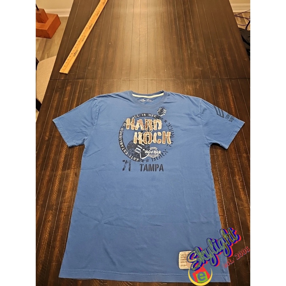 Hard Rock Men's Blue Seminole Hotel & Casino Tampa Men's T-Shirt‎ Size Large